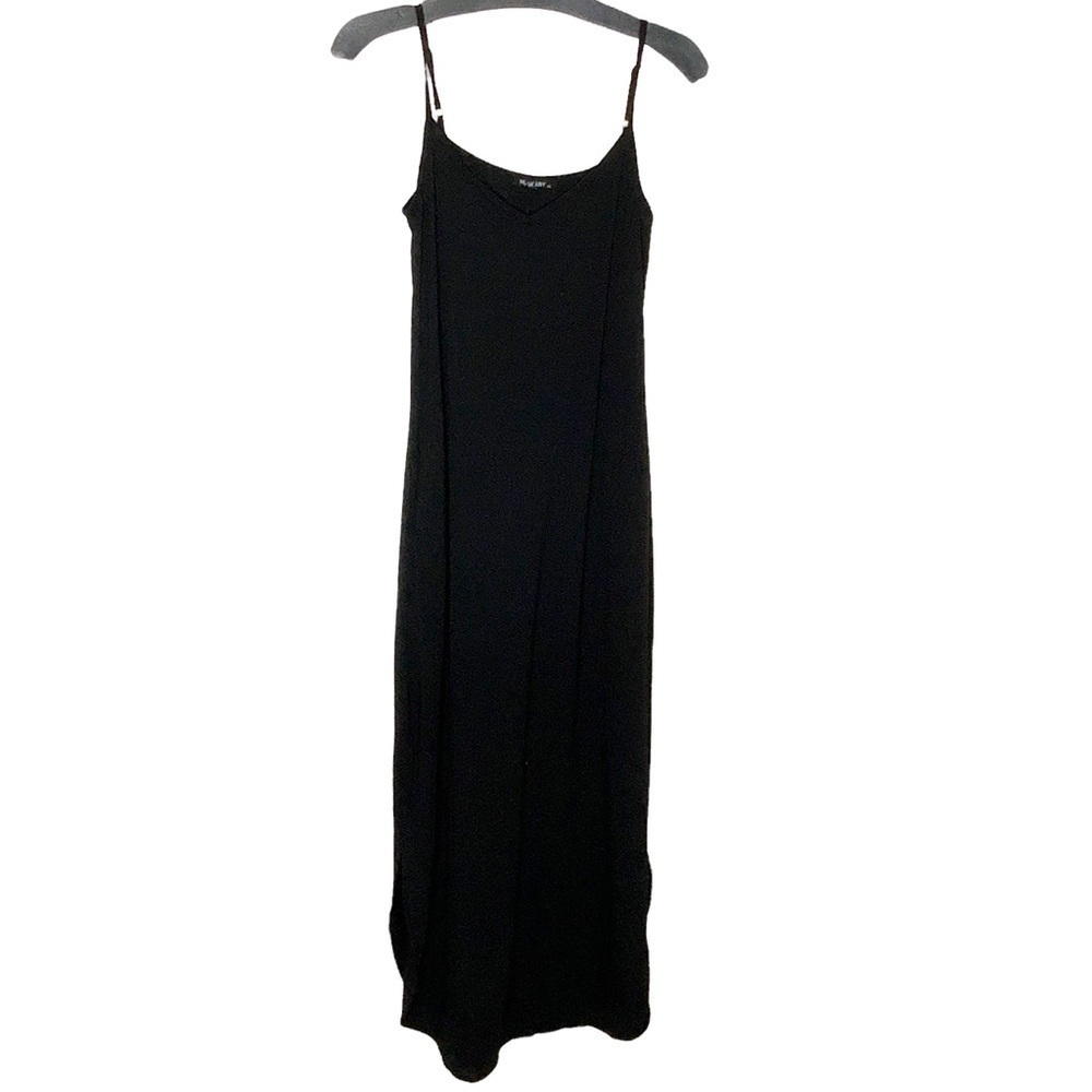 Huskary black slip dress with side splits. NWT. Size XS